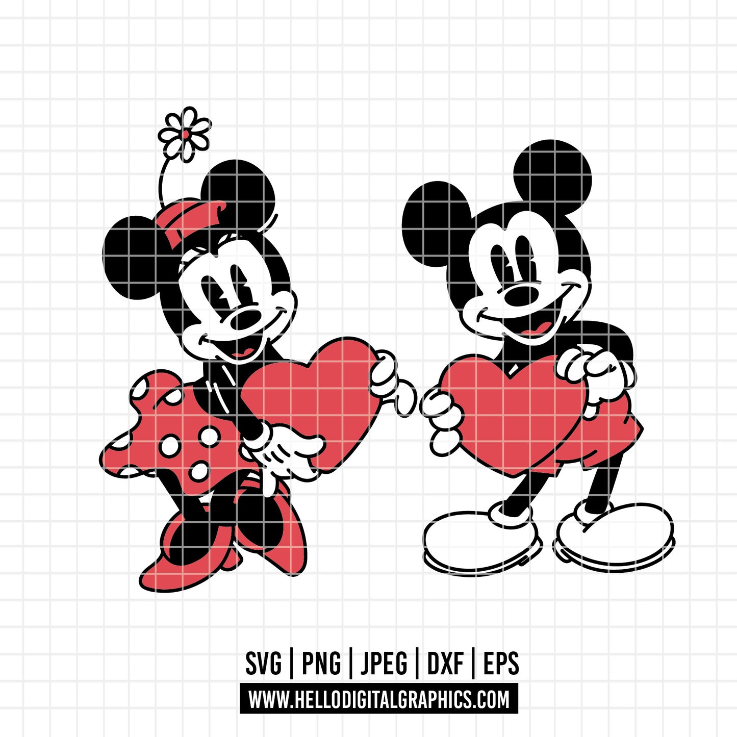 COD4584 - Mickey and minnie svg, Disney svg, mickey svg, minnie svg, mickey and Minnie Valentine's Day png