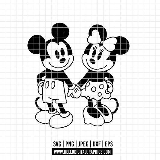 COD4586 - Mickey and minnie svg, Disney svg, mickey svg, minnie svg, mickey and Minnie Valentine's Day png