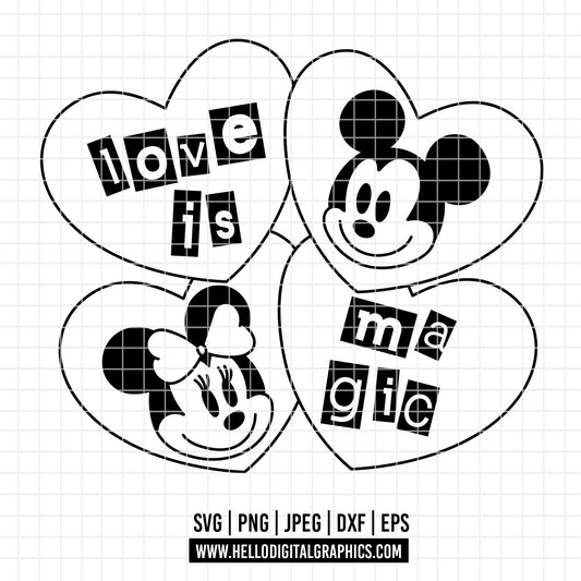 COD4587 - Mickey and minnie svg, Disney svg, mickey svg, minnie svg, mickey and Minnie Valentine's Day png