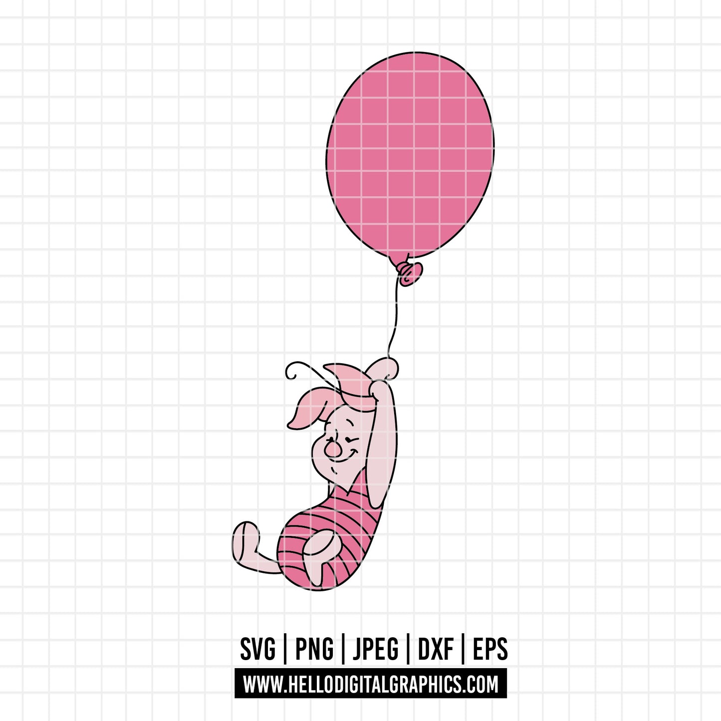COD4593 - Piglet ballon svg, Winnie the pooh svg, disney svg