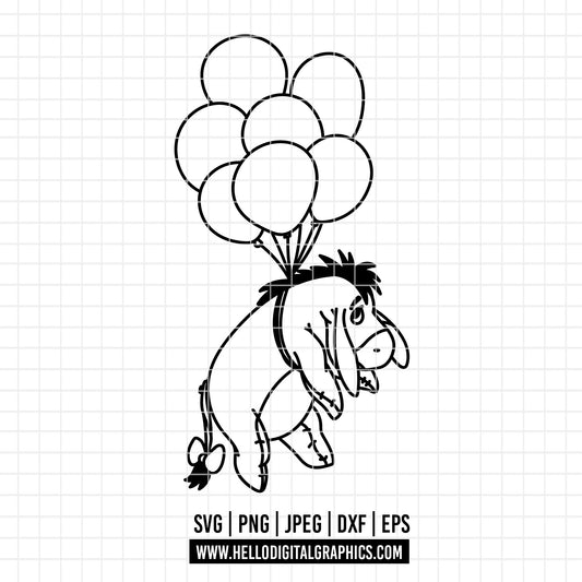 COD4603 - Igor svg, Igor png, Igor birthday svg, ballon svg,  Winnie The Pooh png, Pooh Party Supplies