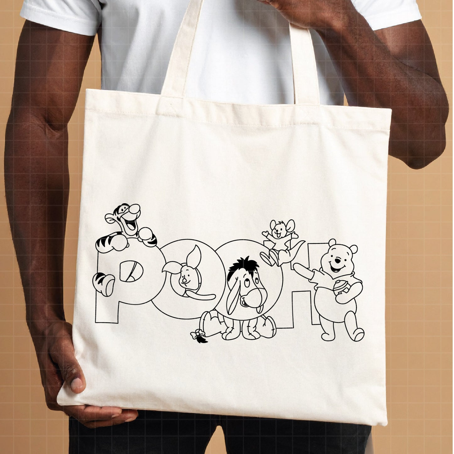 COD4606 - Winnie the pooh birthday svg, pooh sketch svg, friends svg, pooh birthday svg