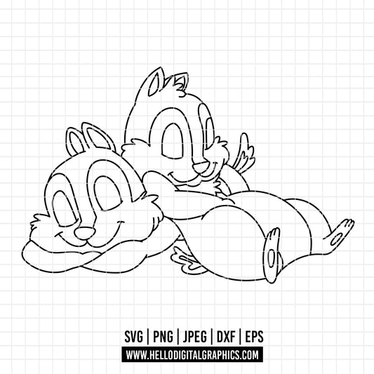 COD4611 - Chip and Dale Svg, chip Svg cut file for Cricut, Chip and Dale png, Double Trouble svg