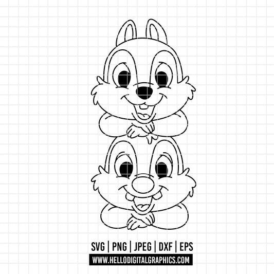COD4612 - Chip and Dale Svg, chip Svg cut file for Cricut, Chip and Dale png, Double Trouble svg