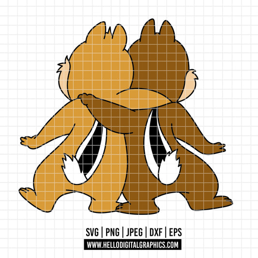 COD4613 - Chip and Dale Svg, chip Svg cut file for Cricut, Chip and Dale png, Double Trouble svg