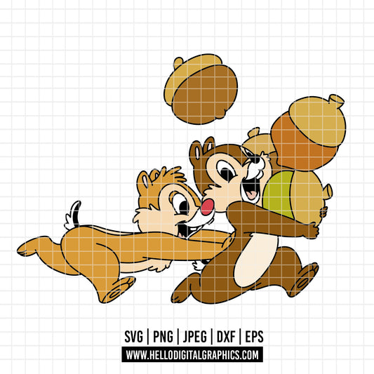 COD4614 - Chip and Dale Svg, chip Svg cut file for Cricut, Chip and Dale png, Double Trouble svg