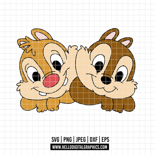 COD4615 - Chip and Dale Svg, chip Svg cut file for Cricut, Chip and Dale png, Double Trouble svg