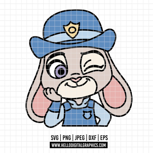 COD4647 - Zootopia SVG, Zootopia PNG, EPS -Judith png, Outline clipart vector