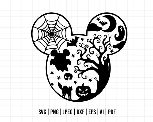 COD466- Halloween svg, Mouse Head svg, Trick Or Treat Svg, Spooky Vibes Svg, Halloween Castle svg