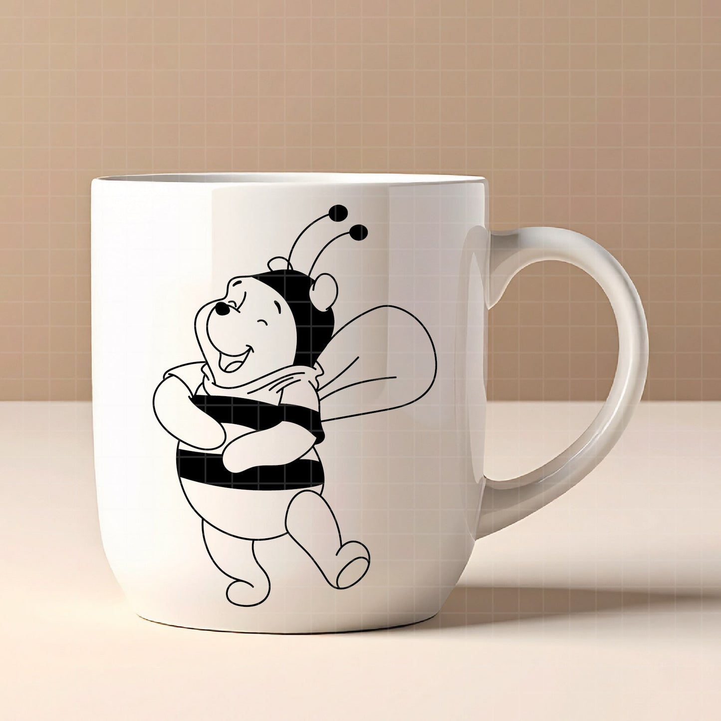 COD4666 - Winnie the Pooh in Bee Mode dtf color pack bundle Svg, Eps, Png, Dxf, Jpeg (mouth full - honey - smiling - flying -with a little bee)