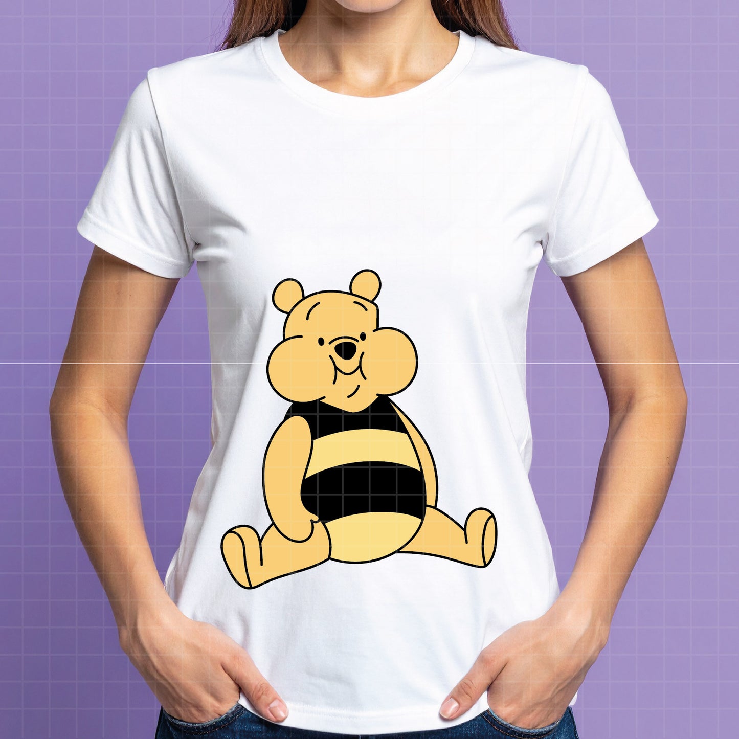 COD4668 - Winnie the Pooh in Bee Mode dtf color pack bundle Svg, Eps, Png, Dxf, Jpeg