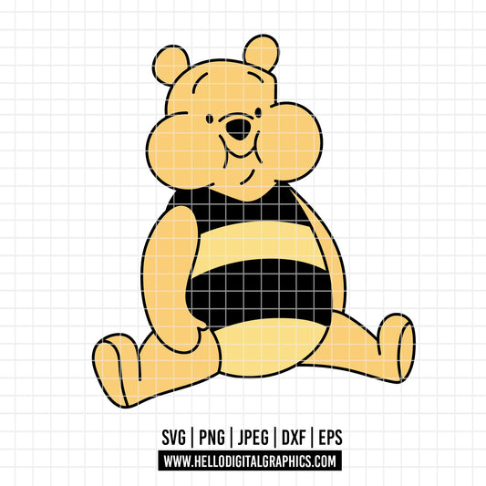 COD4668 - Winnie the Pooh in Bee Mode dtf color pack bundle Svg, Eps, Png, Dxf, Jpeg