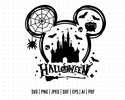 COD467- Halloween svg, Mouse Head svg, Trick Or Treat Svg, Spooky Vibes Svg, Halloween Castle svg