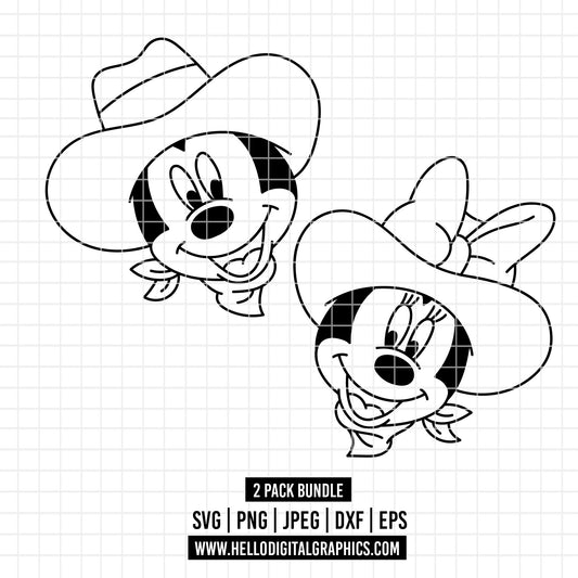 COD4670 - Mickey and minnie cowboy svg, Disney svg, mickey svg, minnie svg, My First Rodeo clipart