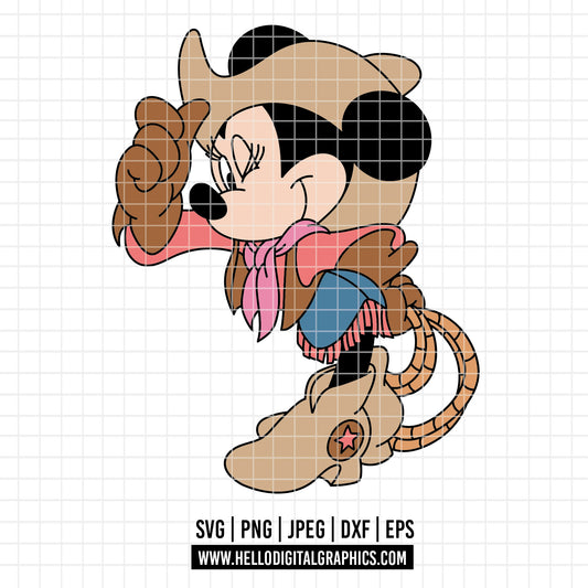 COD4672 - Miinnie cowboy svg, Disney svg,  minnie svg, My First Rodeo clipart