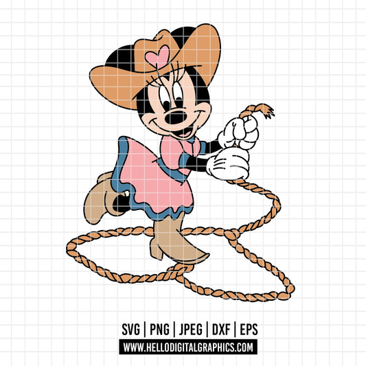 COD4673 - Miinnie cowboy svg, Disney svg,  minnie svg, My First Rodeo clipart