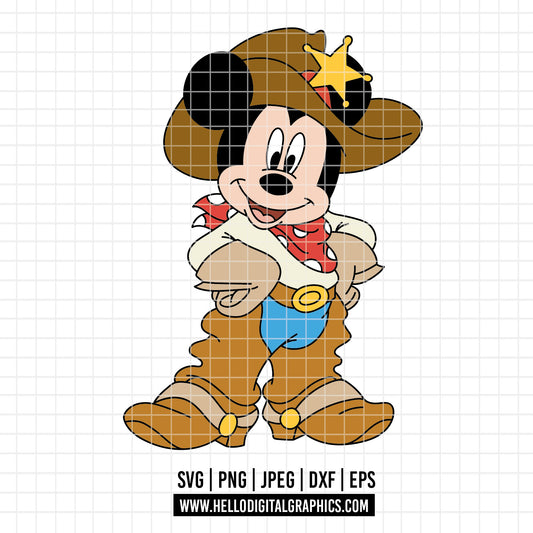 COD4674 - Mickey owboy svg, Disney svg, mickey svg, My First Rodeo clipart