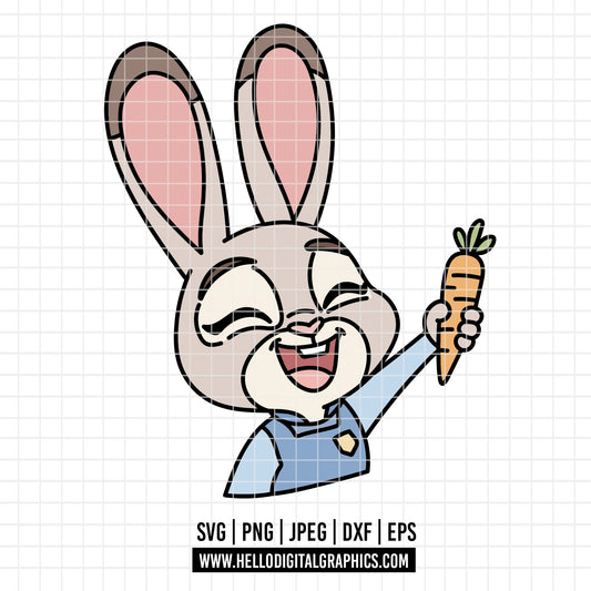 COD4702 - Judy svg, Zootopia SVG, Zootopia PNG, EPS -Judith png, Outline clipart vector