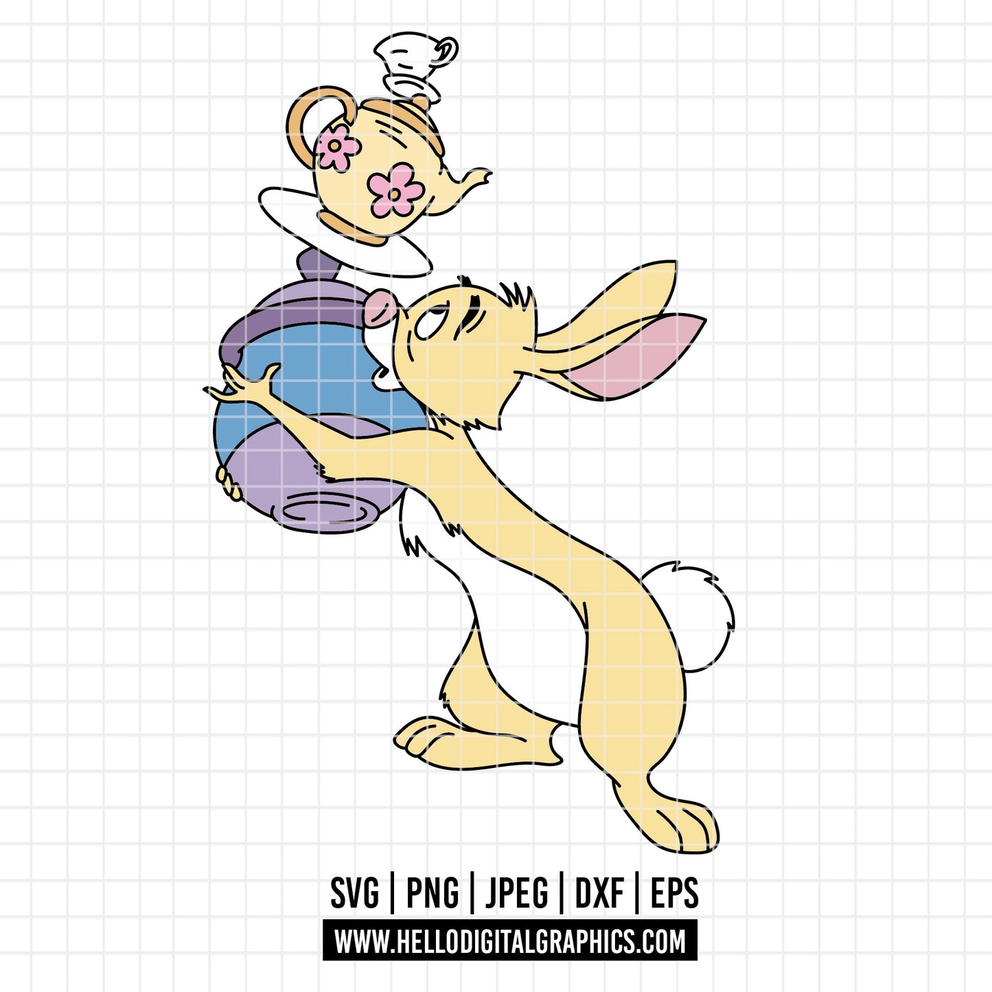 COD4707 - Winnie the pooh rabbit svg, pooh sketch svg, friends svg, pooh birthday svg