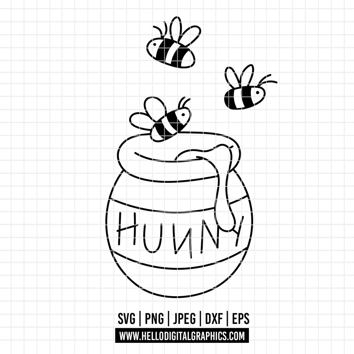 COD4719 - Jar of honey svg, Winnie the pooh cowboy svg, pooh svg, friends svg, pooh birthday svg