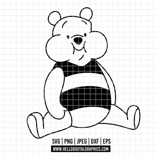 COD4720 - Winnie the pooh cowboy svg, pooh svg, friends svg, pooh birthday svg