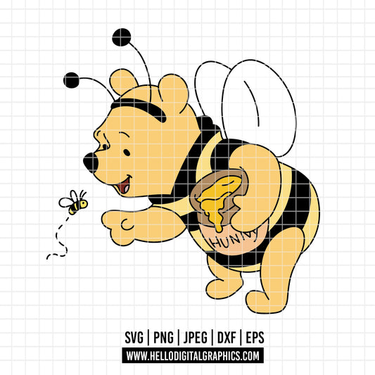 COD4722 - Winnie the pooh cowboy svg, pooh svg, friends svg, pooh birthday svg