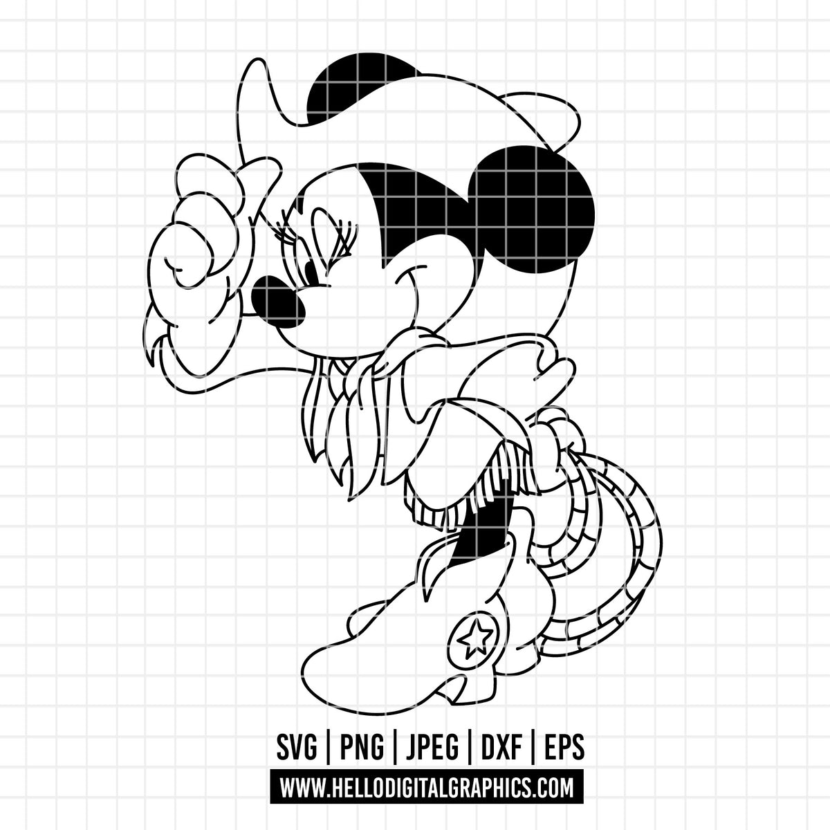 COD4724 - Miinnie cowboy svg, Disney svg,  minnie svg, My First Rodeo clipart