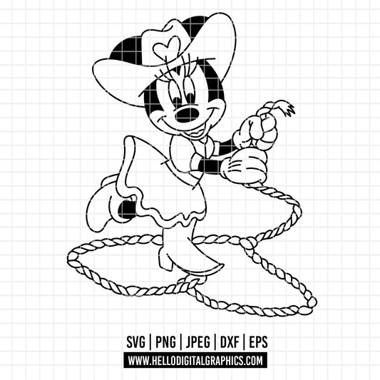 COD4725 - Miinnie cowboy svg, Disney svg,  minnie svg, My First Rodeo clipart