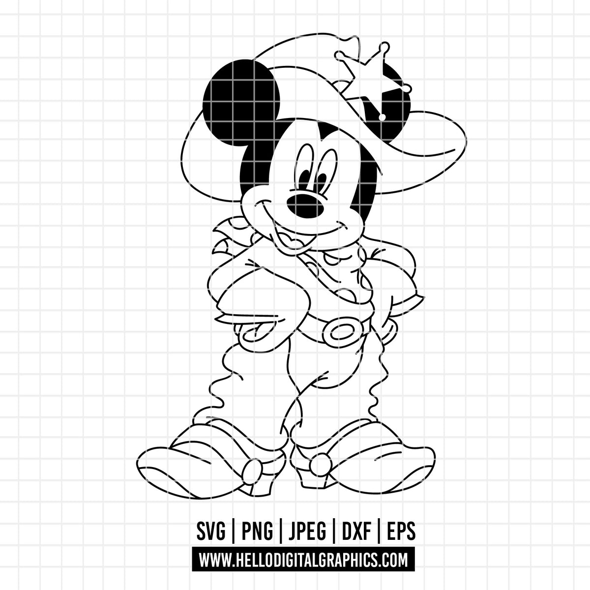 COD4726 - Mickey cowboy svg, Disney svg, mickey svg, My First Rodeo clipart