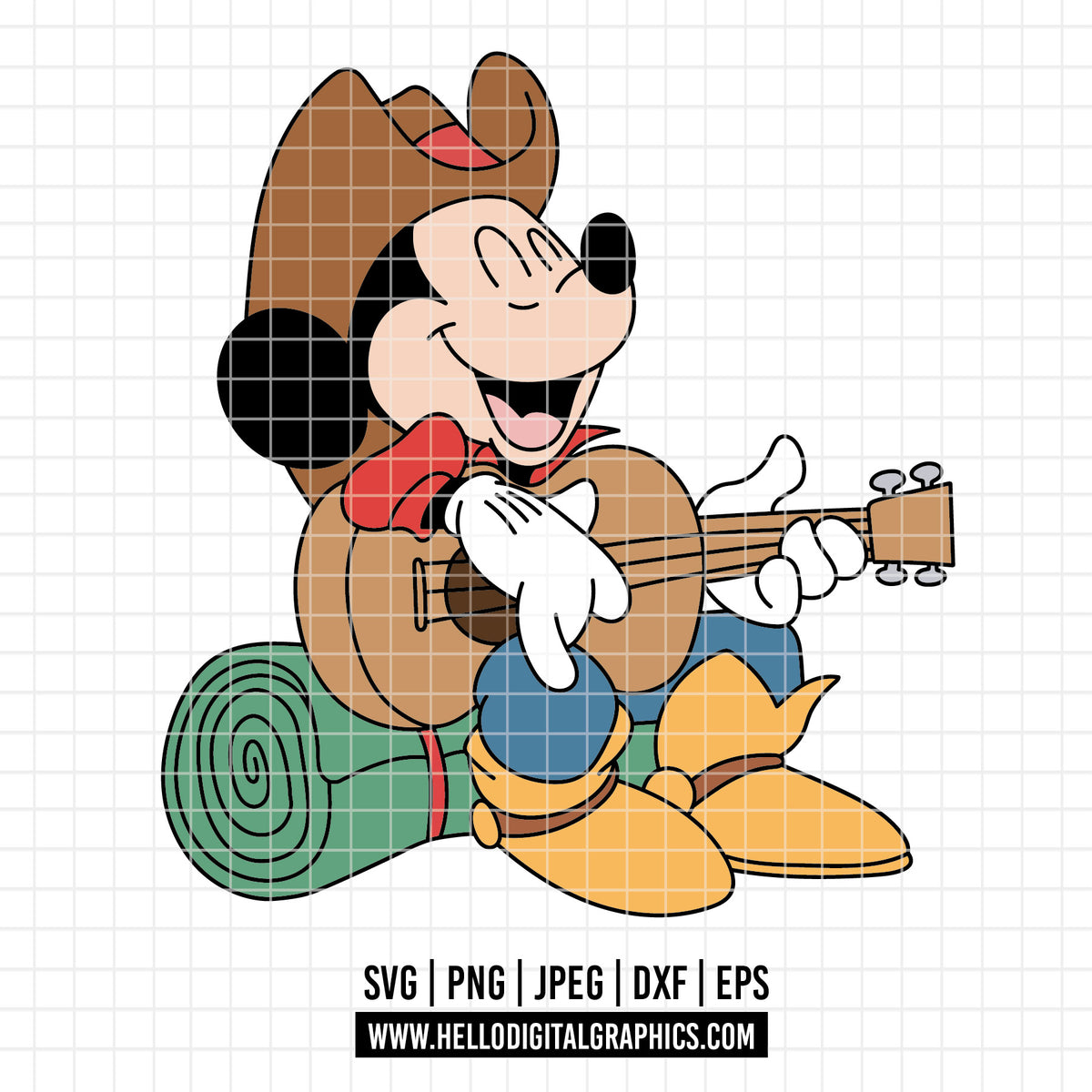 COD4728 - Mickey cowboy svg, Disney svg, mickey guitar svg, My First Rodeo clipart