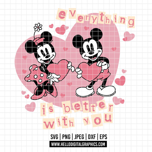 COD4845 - Mickey and Minnie Svg, Disney svg, Love svg, Valentine's day svg