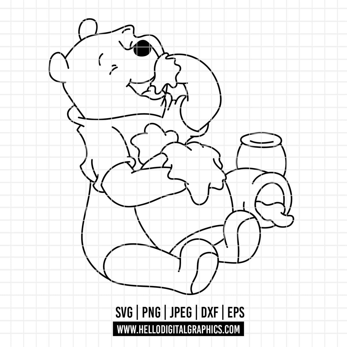 COD4888 - Pooh svg, Winnie the Pooh svg, Winnie the Pooh clipart, pooh png, pooh svg