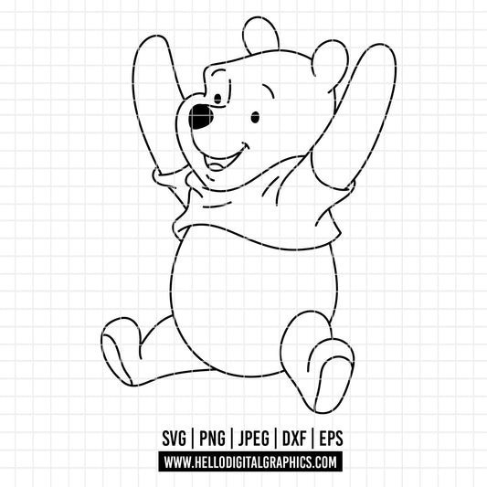 COD4889 - Pooh svg, Winnie the Pooh svg, Winnie the Pooh clipart, pooh png, pooh svg