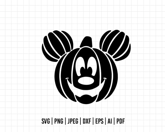 COD51- Halloween Pumpkin Mouse Head Svg, Trick Or Treat Svg, Halloween svg, Mickey svg, Disney svg