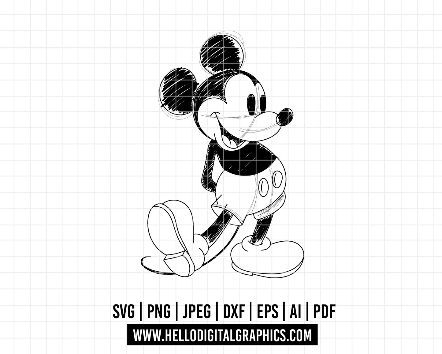 COD524- Mickey mouse sketch svg, Mickey Svg, Disney svg, Magical svg, Mickey face svg