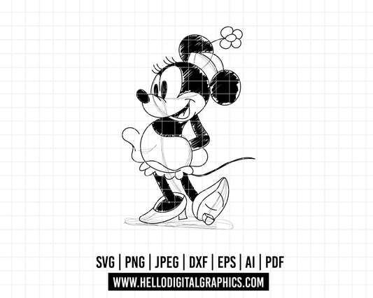 COD526- Minnie mouse svg, Disney svg, minnie svg, Silhouette, Cricut