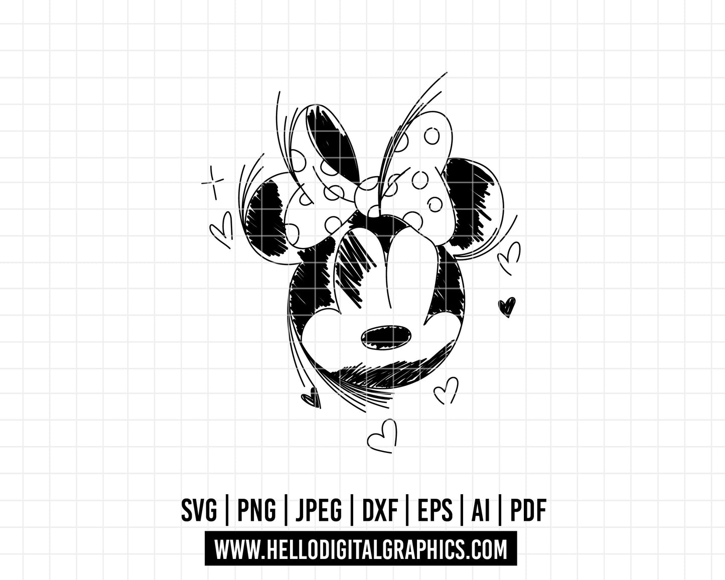 COD527- Minnie mouse svg, Disney svg, minnie svg, Silhouette, Cricut