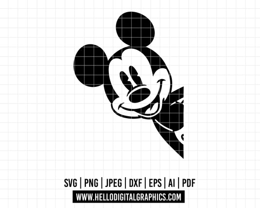 COD531- Mickey peeking svg, Mickey Svg, Disney svg, Magical svg, Mickey face svg