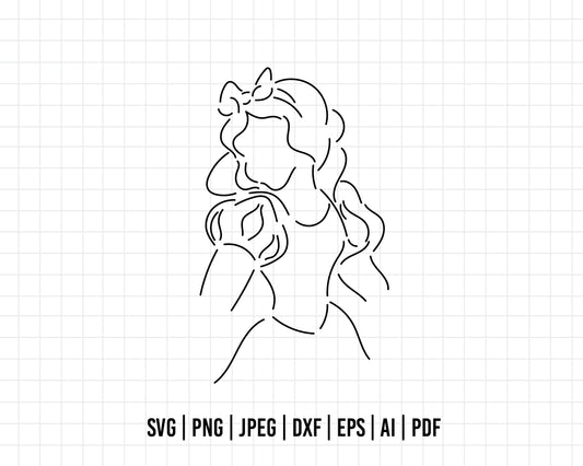 COD54-Snow White svg, Princess SVG, Snow White and the Seven Dwarfs svg, Cricut, Silhouette, outline svg, disney svg