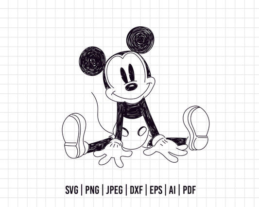 COD541- Mickey sketch svg, Mickey Svg, Disney svg, Magical svg, Mickey face svg