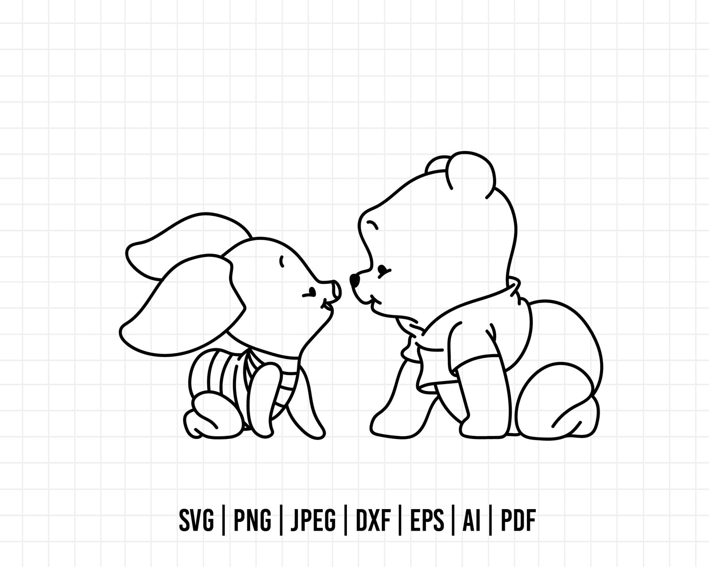 COD548-Winnie the pooh svg, winnie the pooh baby svg, outline, disney svg, Pooh face svg, bear Png