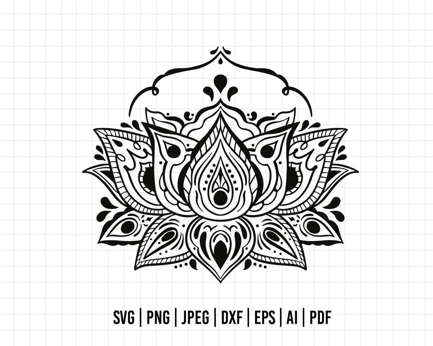 COD562- Lotus Flower SVG, Lotus SVG, Namaste SVG, Yoga Svg, Mandala Svg, Meditation Svg, Spiritual Svg, Flower Svg