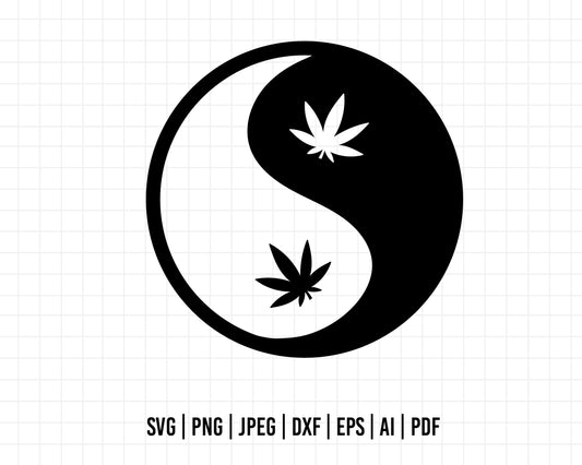 COD566- yin yang svg, weed leaf svg, rolling tray svg, weed quote svg, marijuana svg, stoner girl, zen svg, weed svg, cannabis svg, yan yang svg