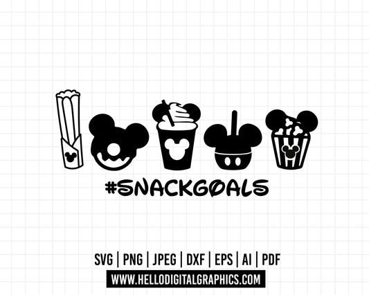 COD581- snackgoals svg, Snacks svg, Mickey Mouse Ears Head, Disney svg, mickey svg, Silhouette, Cricut