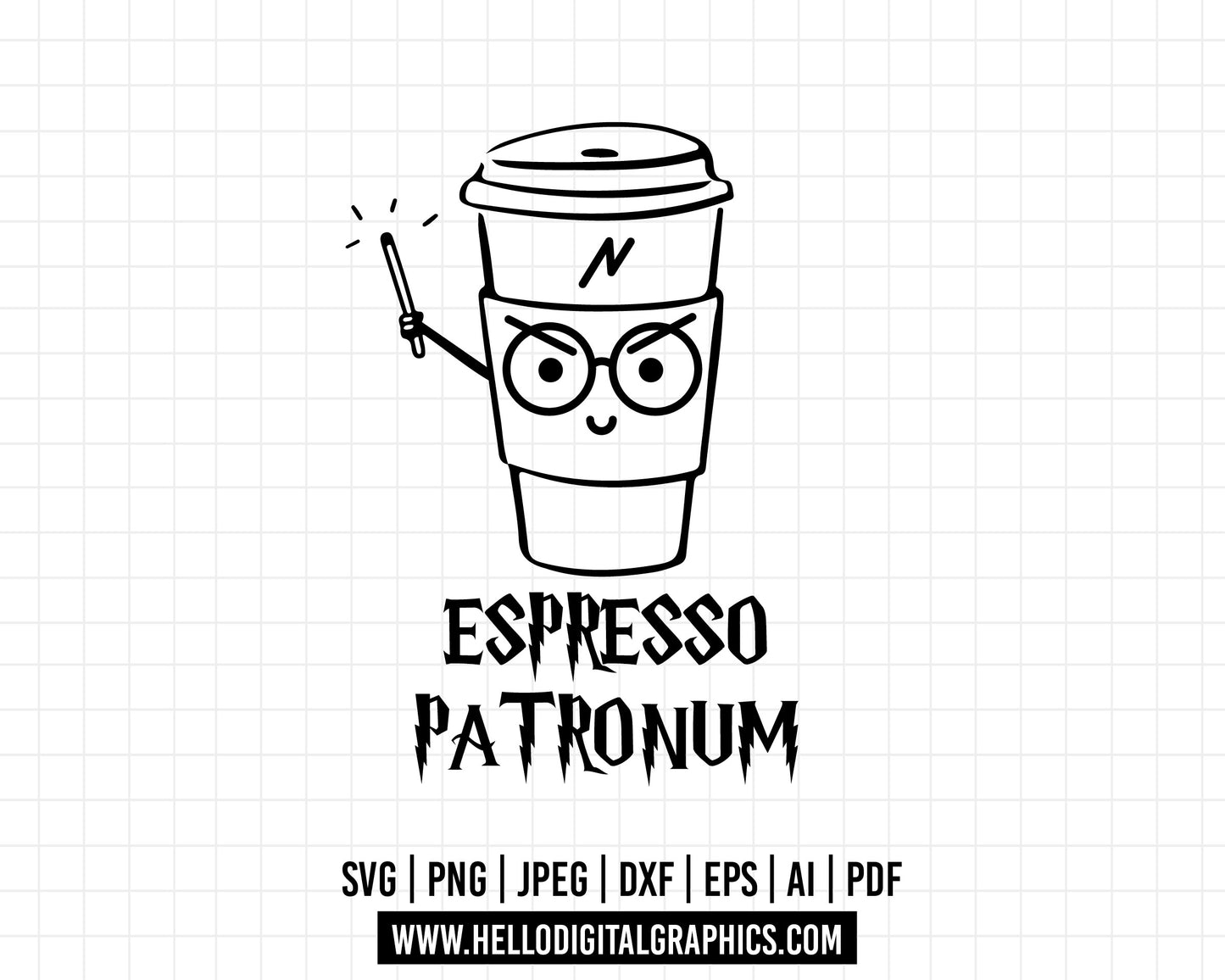 COD589- Espresso patronum svg, Harry Potter svg, Magic svg, Magic Wizard Svg, Svg for Shirts, Hogwarts SVG