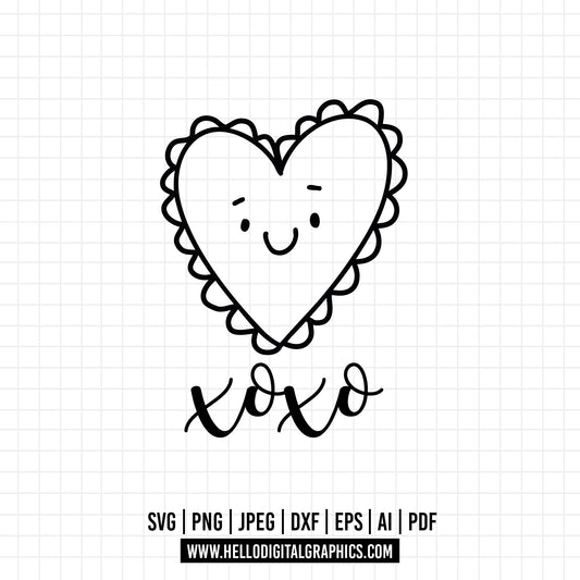 COD592- Doodle Heart svg, Self Love Svg, Heart svg, Cricut, Silhouette