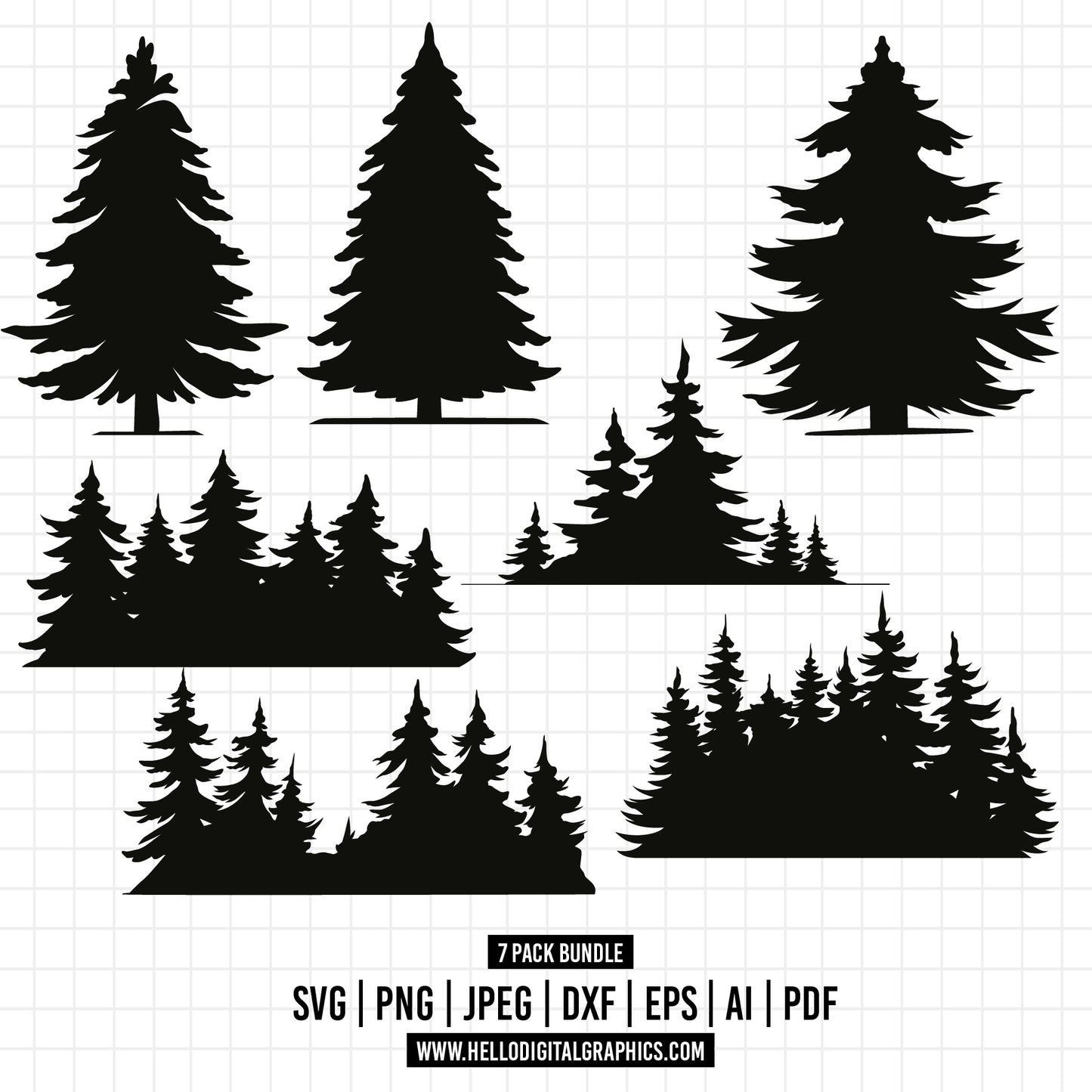 COD598- Tree SVG Bundle, Tree Silhouette svg, Tree SVG, Trees svg,Forest svg, Landscape svg,palm tree svg,Lasercut files,Tree Line svg,Pine Tree svg