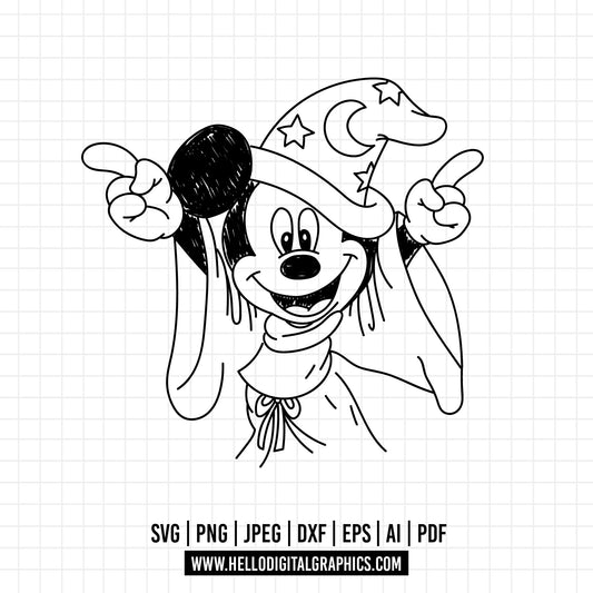 COD610- Mickey mouse fantasy svg, Mickey Svg, Disney svg, Magical svg, Mickey sketch svg