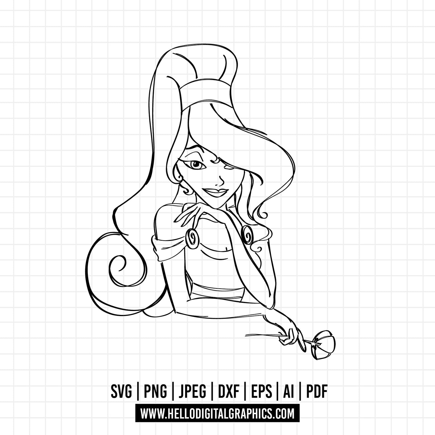 COD618- Hercules svg, princess svg, outline svg, cricut silhouette, Disney svg