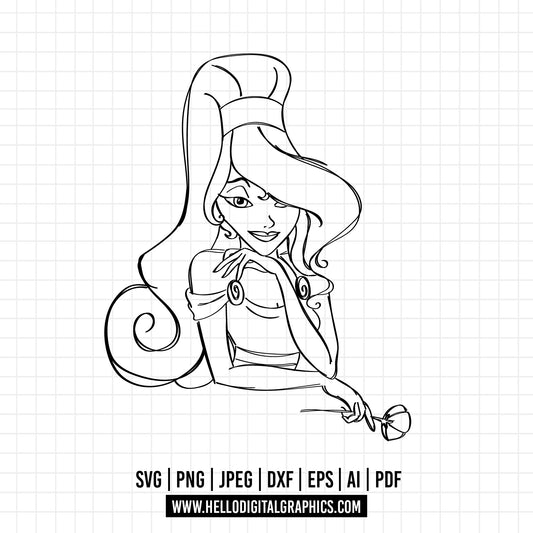 COD618- Hercules svg, princess svg, outline svg, cricut silhouette, Disney svg